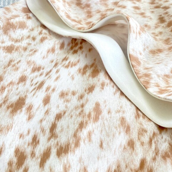 J. Crew NWT Drapey Cupro Flared Skirt in Speckled Animal Print, Small - Picture 5 of 10